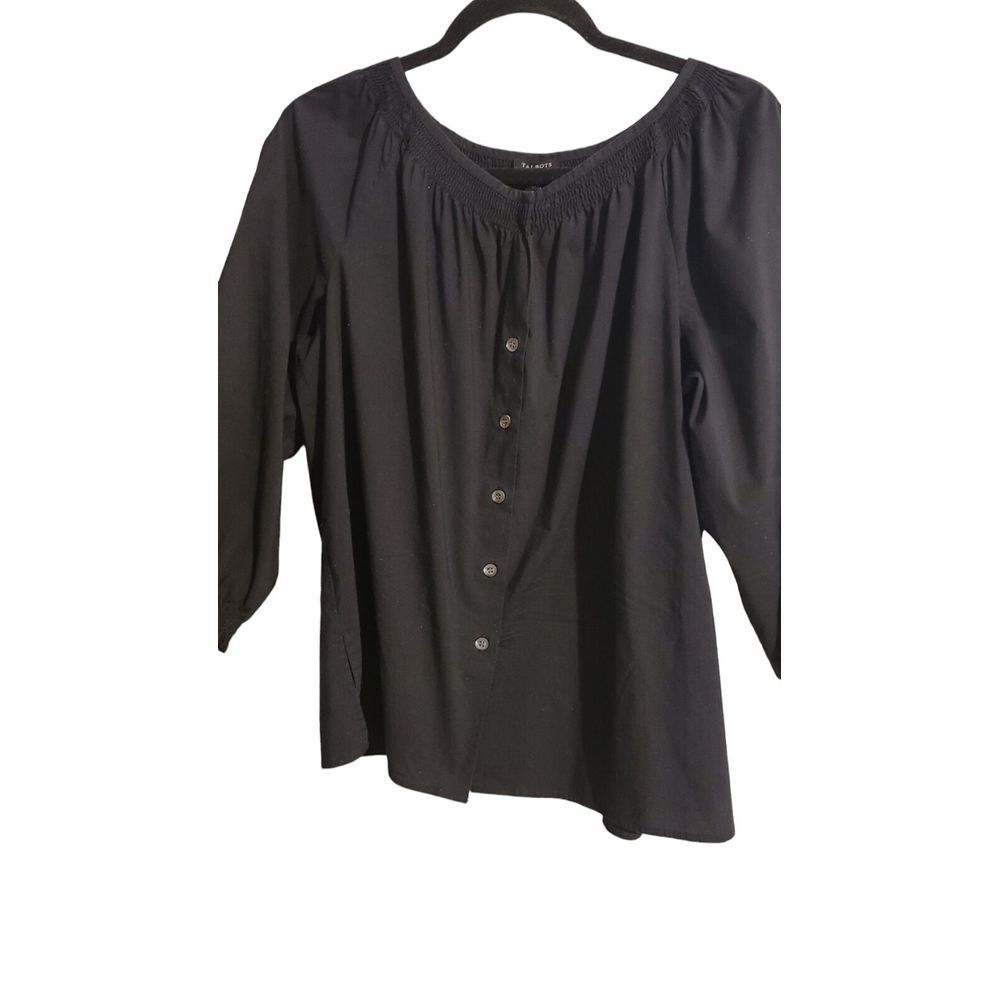 Talbots top size 10‎ Long Sleeves Black
